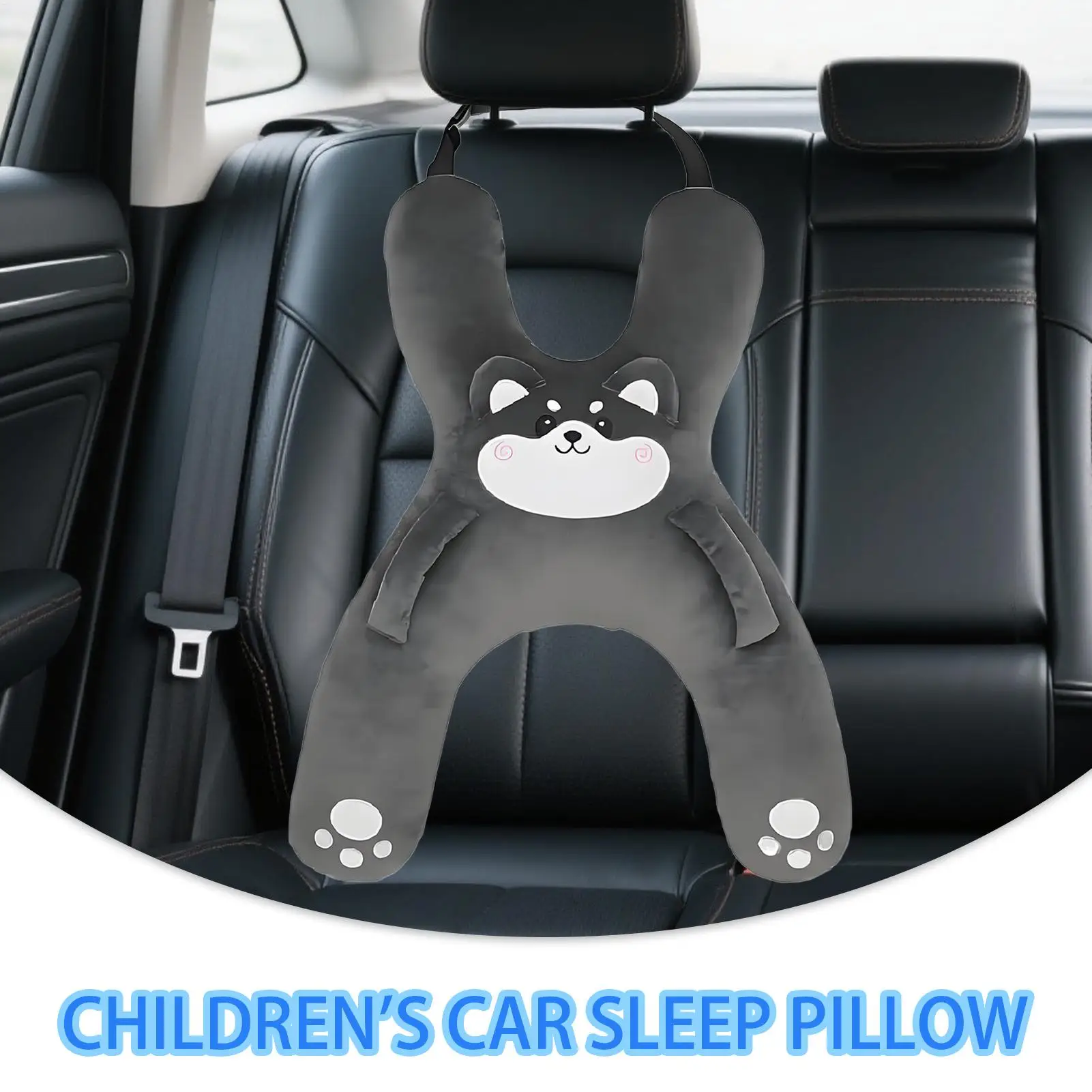 Soft Cute Cartoon Pillow Car Mounted Child Sleeping Pillow Car Removable Comfortable Breathable Headrest Lumbar Support