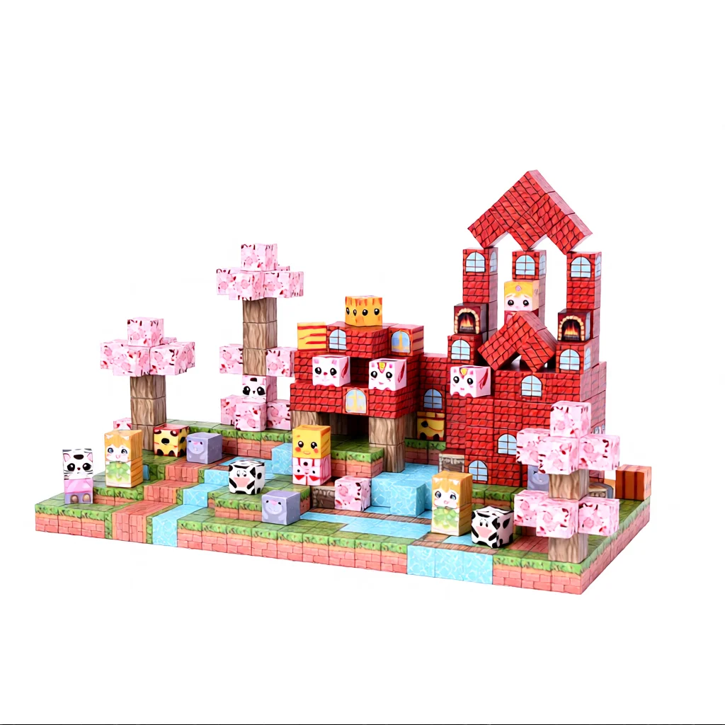 Bloques de construcción magnéticos, cubos magnéticos y juguetes de construcción, juguetes de montaje DIY para niños de 3 años, juego de construcción de vástago apilable