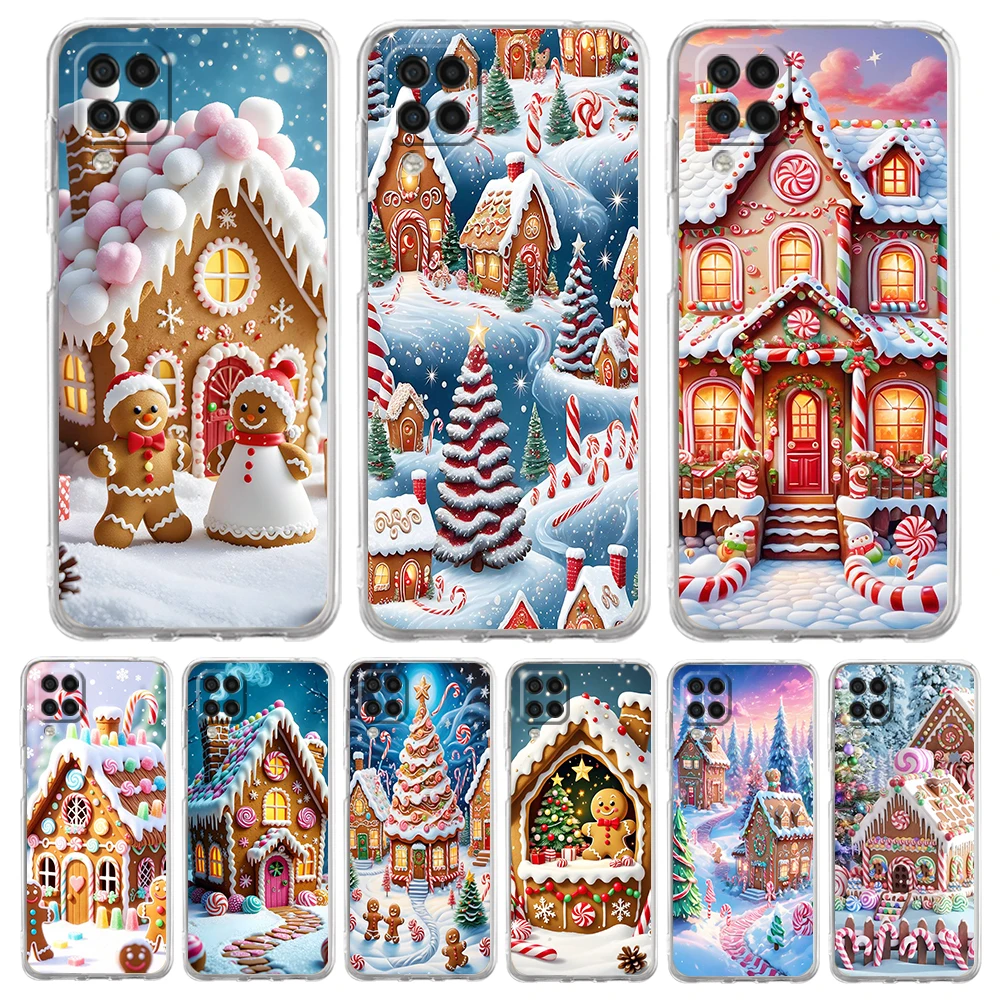 Christmas Gingerbread House Creative Soft Cover for Samsung Galaxy A13 A15 A17 A22 A23 A25 A32 A33 A35 5G Transparent Phone Case