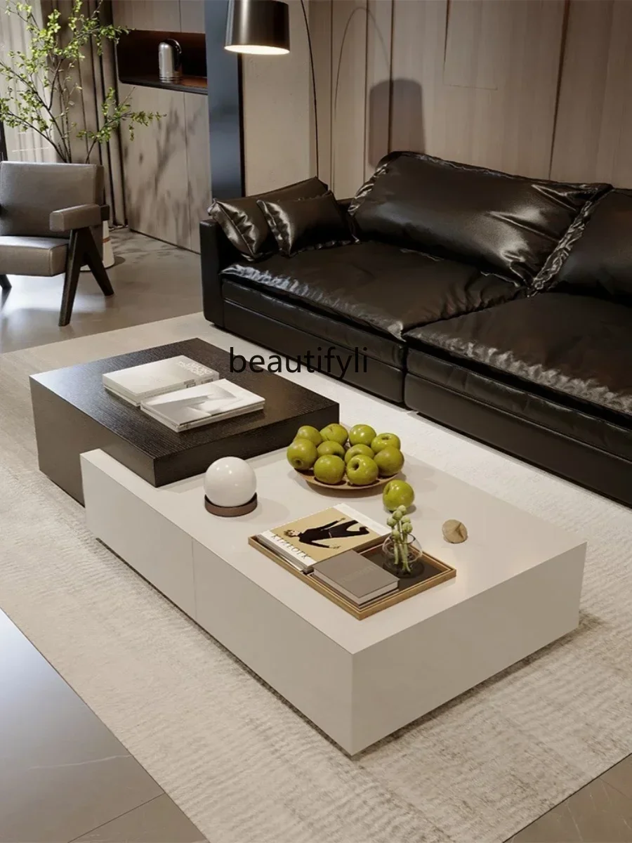 

Cy56 Stone Plate Coffee Table Small Apartment Marble Living Room Home Minimalist Rectangular Light Luxury