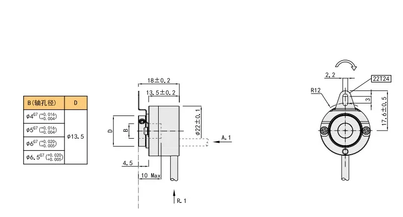 Incremental Photoelectric Encoder E6H-CWZ3X Hollow Shaft Encoder