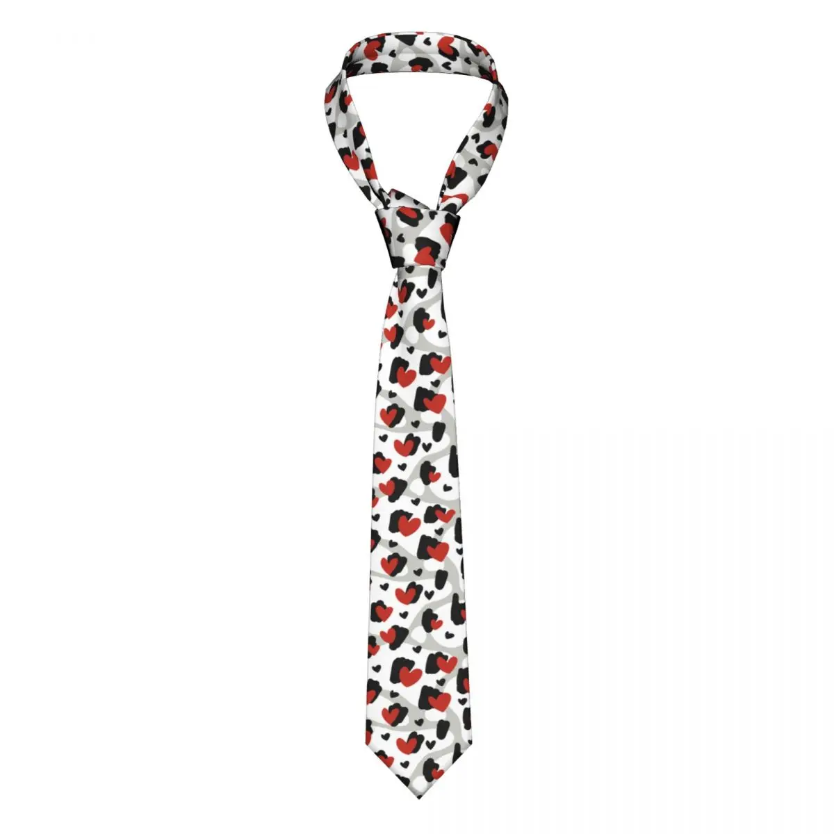 Valentines Love Heart Pattern Necktie Men Casual Polyester 8 cm Wide Neck Ties for Men Accessories Wedding Party