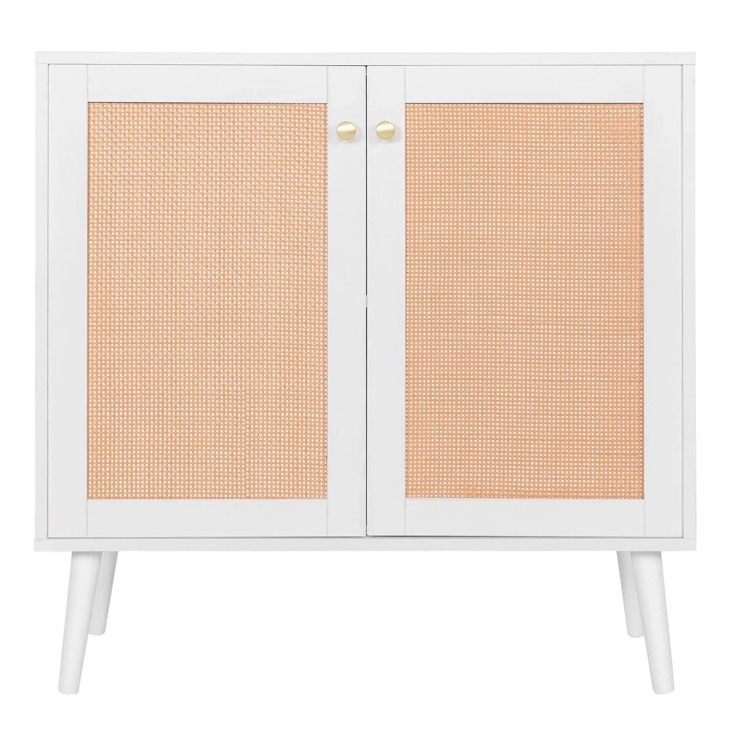 

Буфет-комод с дверцами из ротанга, тумба для хранения для кухни, прихожей или гостиной, белый, на заказ