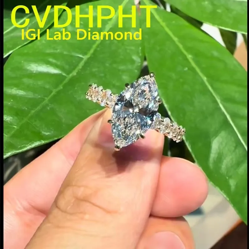 3Ct Au585 Solid 14K gold Ring IGI Lab grown Diamond Ring Marquise shape wedding &Engagement Ring ﻿
