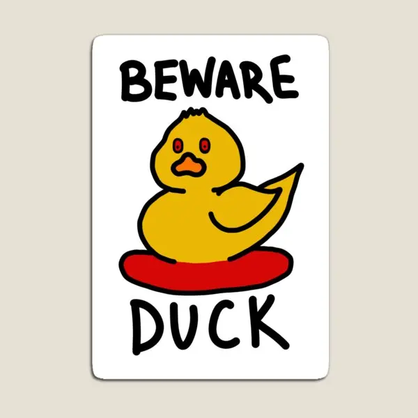 Beware Duck  Magnet Refrigerator Funny Kids Colorful Cute Home Magnetic  Children Stickers Toy Holder Baby for Fridge Organizer