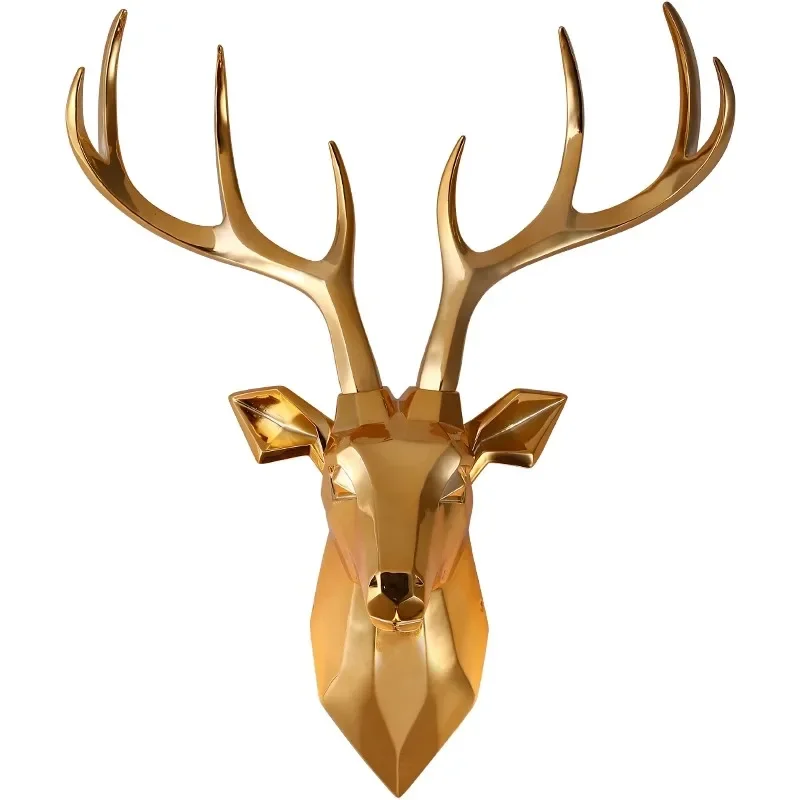 

3D Deer Head Sculpture Wall Hanging Decor, Animal Stag Statue,Home, Living Room, Bedroom, Wall Decoration Accessories,