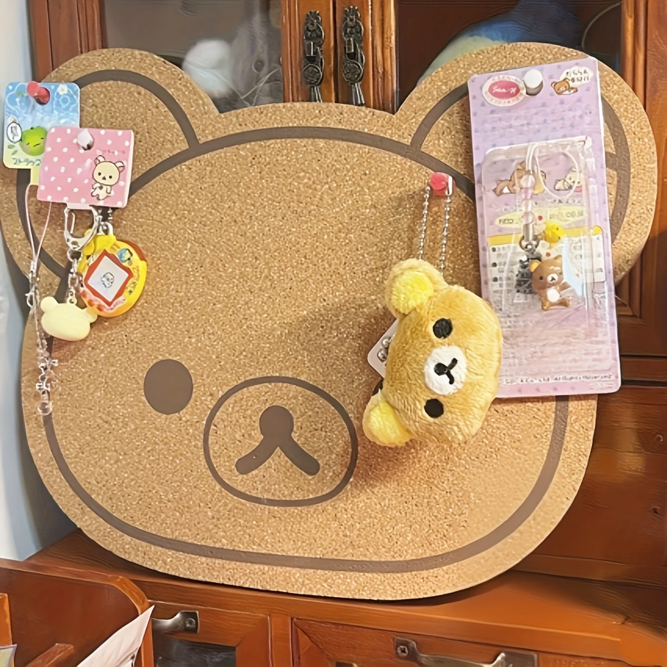 2pcs Cute Bear-Shaped Pin Display Board - 0.5-Inch Thick Cloud-Shaped Rubber Board, Wall-Mounted Bulletin Board for Pin Storage