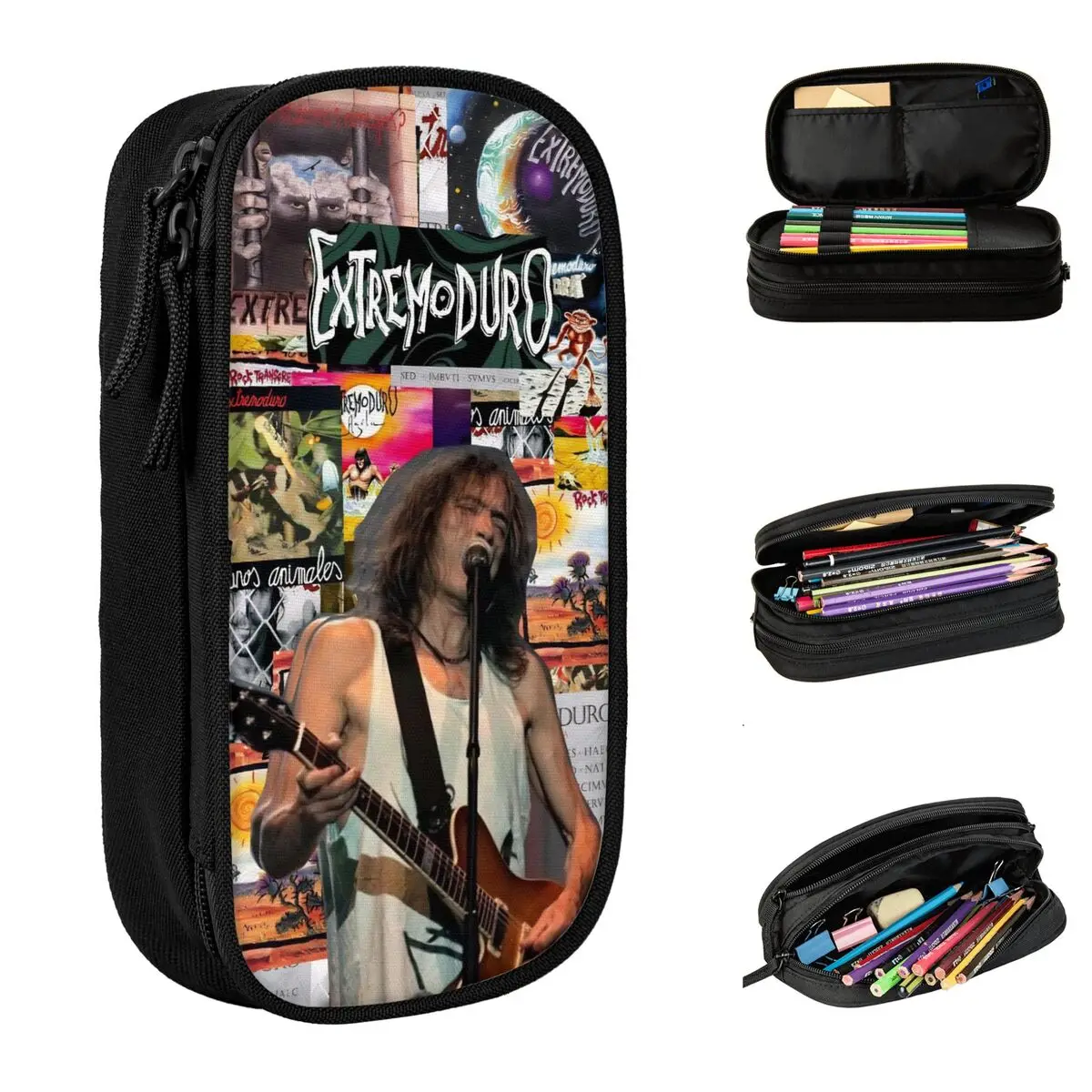 Stiftbox mit großer Kapazität, Extremoduro Rock Band Tour Merch, doppellagiges Federmäppchen, Make-up-Tasche für Mädchen, tolles Geschenk