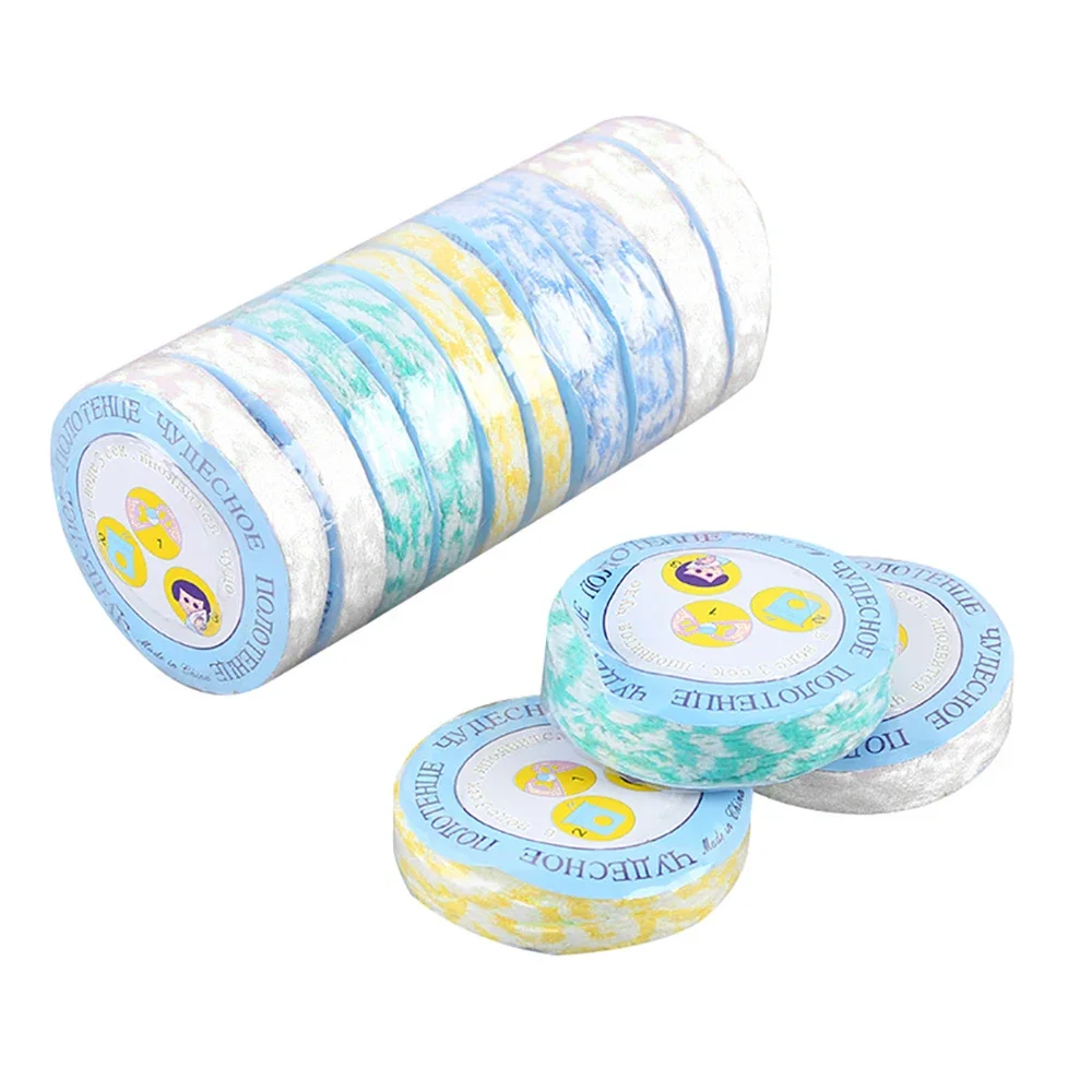 

10pcs Disposable Towel Compressed Non-Woven Portable Travel Mini Towels Outdoor Moistened Tissues Multi-Color Random