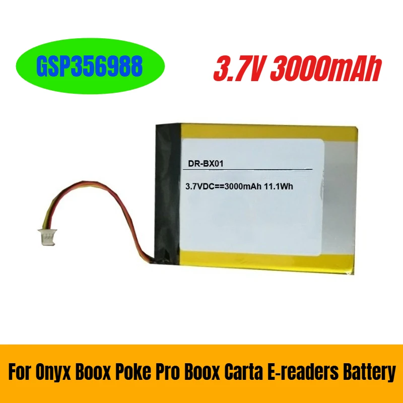 

3.7V 3000mAh GSP356988 for Onyx Boox Poke Pro Boox Carta E-readers Battery