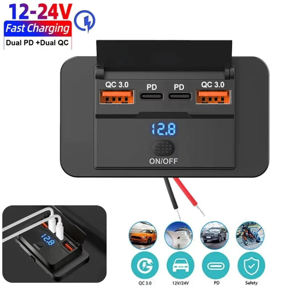 yZ[zfAPD USB CA_v^[ RZg ԍڏ[d|[g \Pbg Ǌ|ANZT[ {[g } Lp[ RV gbN StJ[g 12/24VΉ