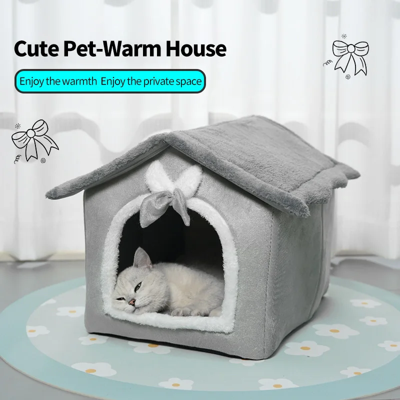 

Removable and Washable Large Space House Cat Kennel Spring Warm Litter Cat House All Seasons Universal Pet Kennel