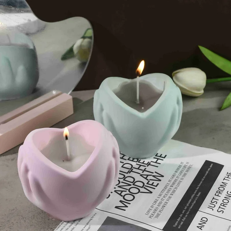 

Hand Cupped Love Candle Holder Silicone Mold Valentine's Day Gift DIY Jewelry Storage Desktop Decoration Resin Mold