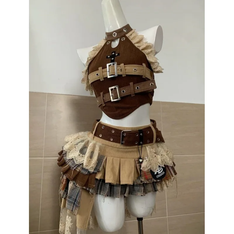 

Новый летний женский кружевной джинсовый топ без подвешивания, супер утягивающий сладкий и пряный Pure Desire, трансграничный irt