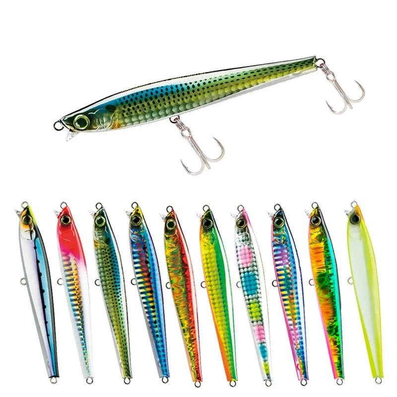 105mm 30g Long Casting Saltwater Sinking Minnow Fishing Lures Monster Shot Artificial Bait Sea Trolling Swimbait Fishing Tackle