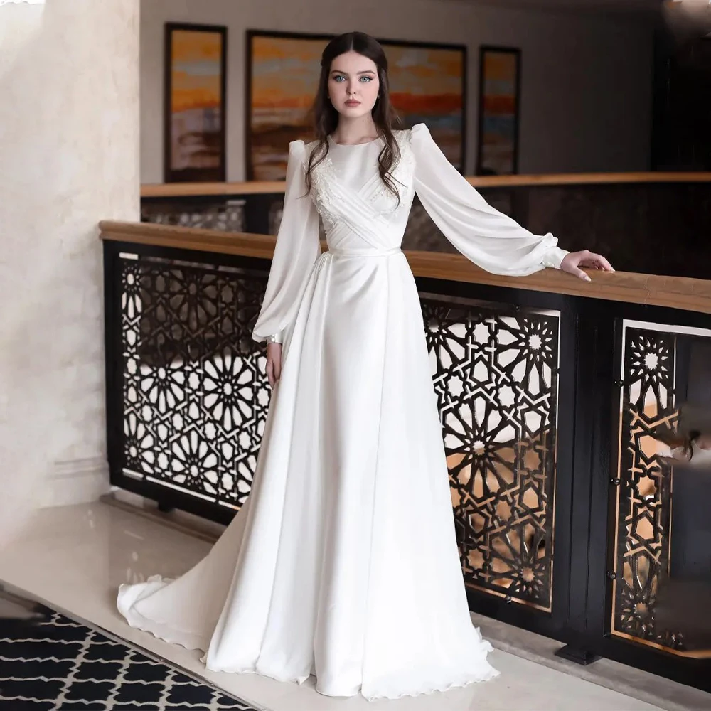 chinese dress ladies Wedding Dresses Short 1950's Vintage Bridal Dress Long Sleeve Sweetheart  Neckline Satin Ivory Rockabilly Wedding Dress misshow — Bridelily main image 0