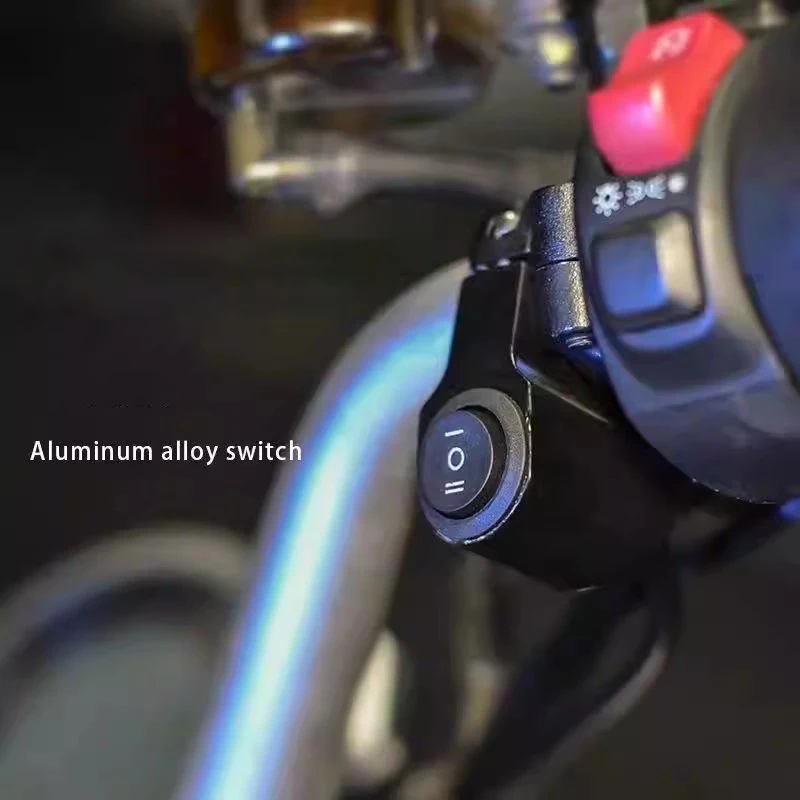 7/8 ''مقاوم للماء سبائك الألومنيوم دراجة نارية المقود تشغيل/إيقاف التبديل للمصباح الأمامي الضباب الأضواء العالمي ATV سكوتر الملحقات #1