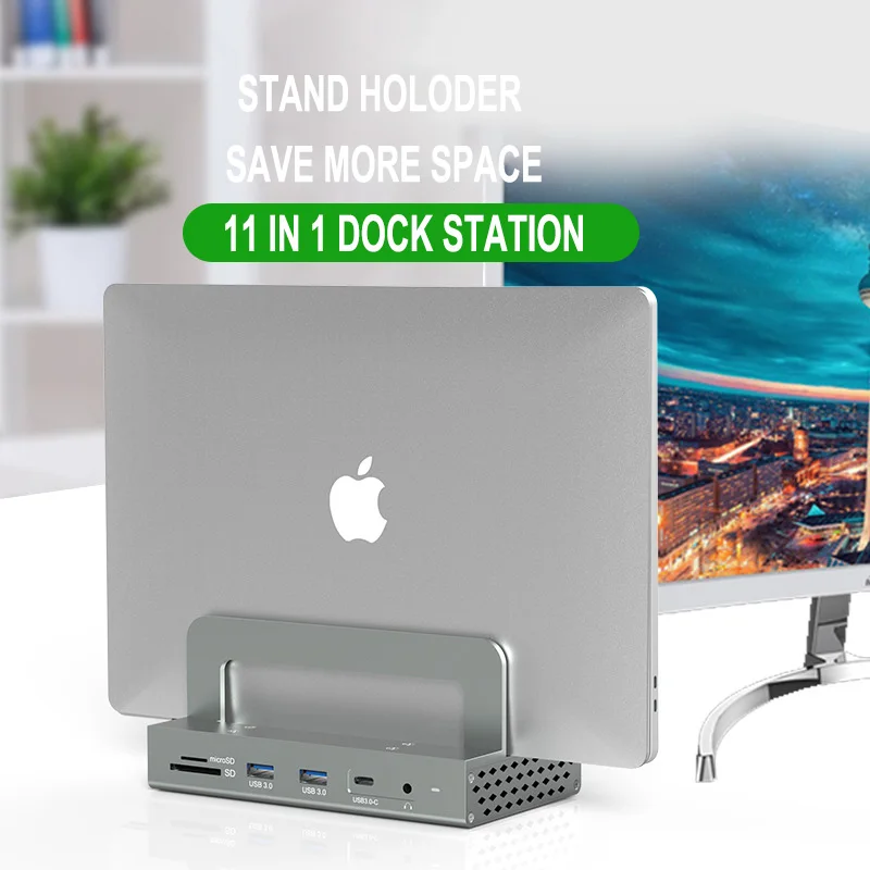 New TypeC Docking Station Hdmi2.0 Notebook Storage Bracket 11 In 1 Multi-Function Converter Docking Station