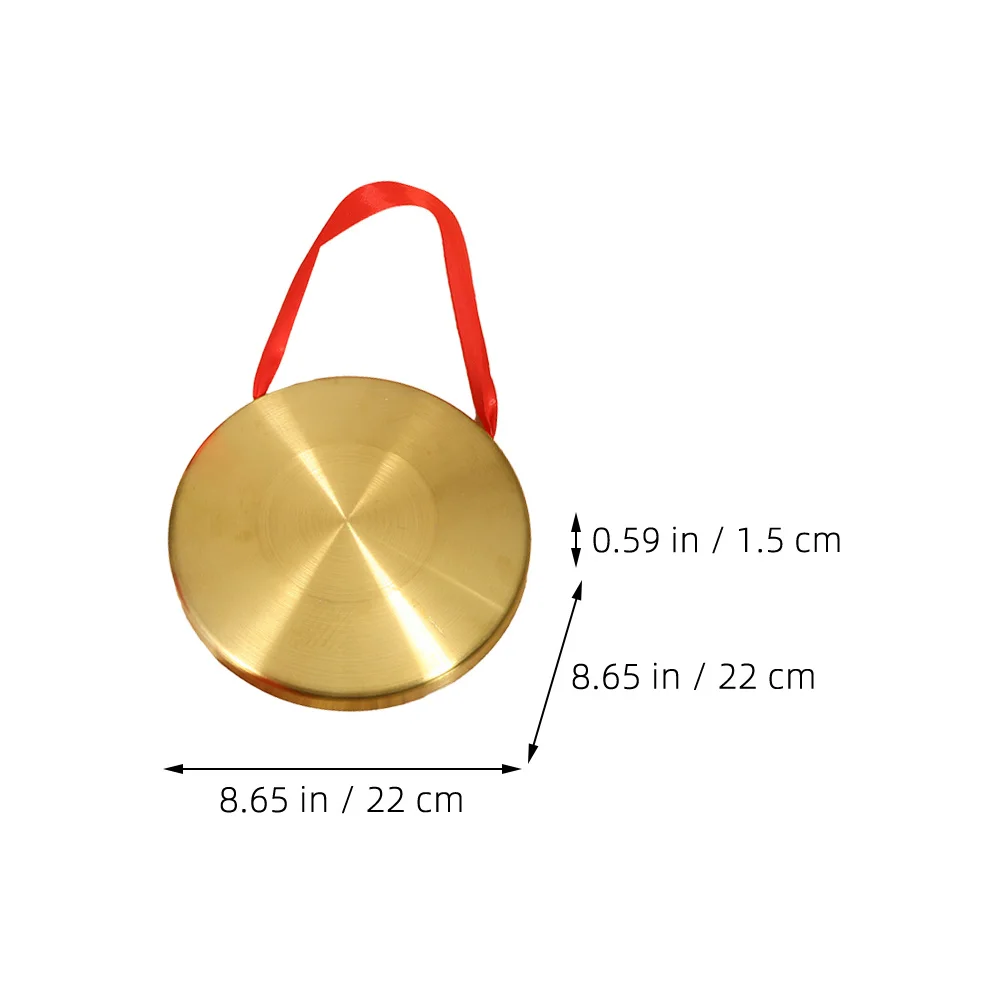 

Traditional Chinese Copper Gong Percussion Instrument Rich Loud Sound for Performance Asian Decor Gong Mallet Chinese Decor