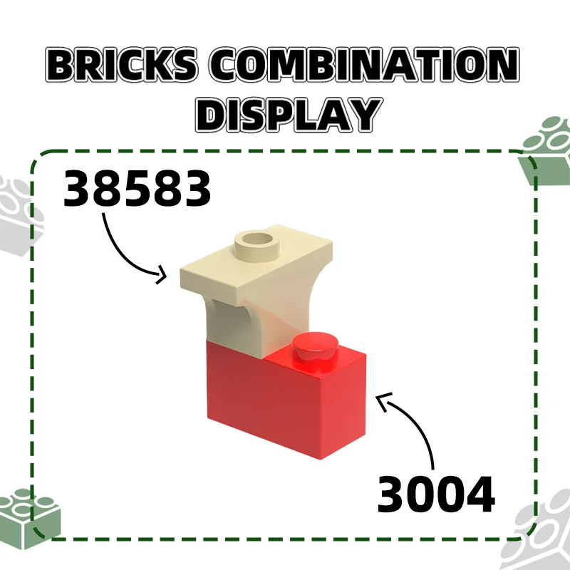 176Pcs/Lot 38583 Arch 1x2  Jumper Corner Wall Tiles Building Blocks MOC Accessories Compatible with Brick Children Toys Gift Box