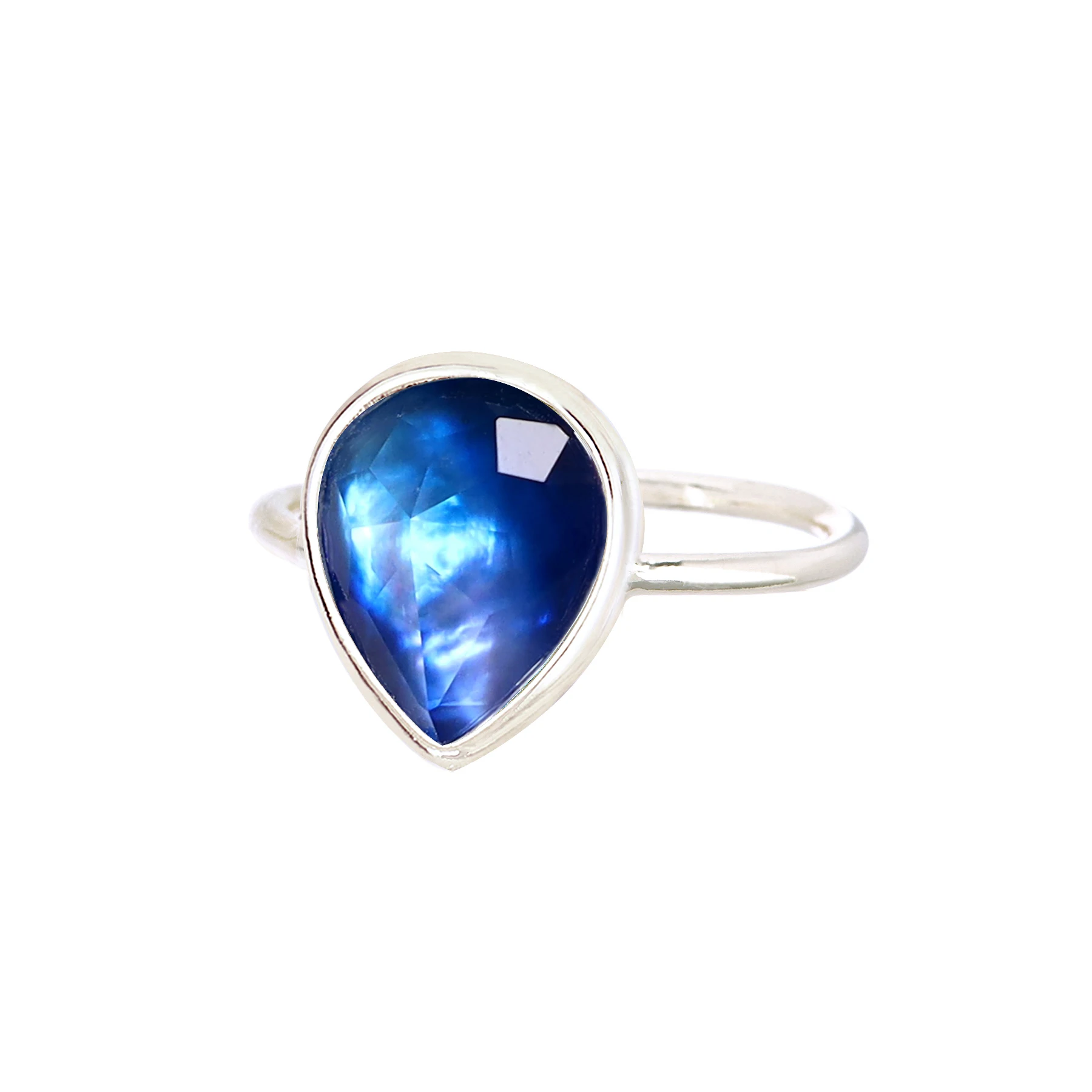 

Labradorite Doublet Quartz Teardrop Ring Fashion Jewelry