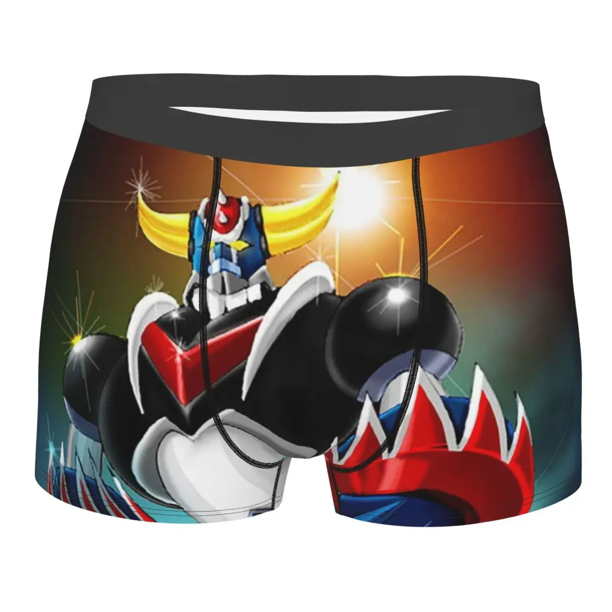 

Goldorak Grendizer Underwear Men Sexy Print Customized Anime UFO Robot Goldrake Boxer Shorts Panties