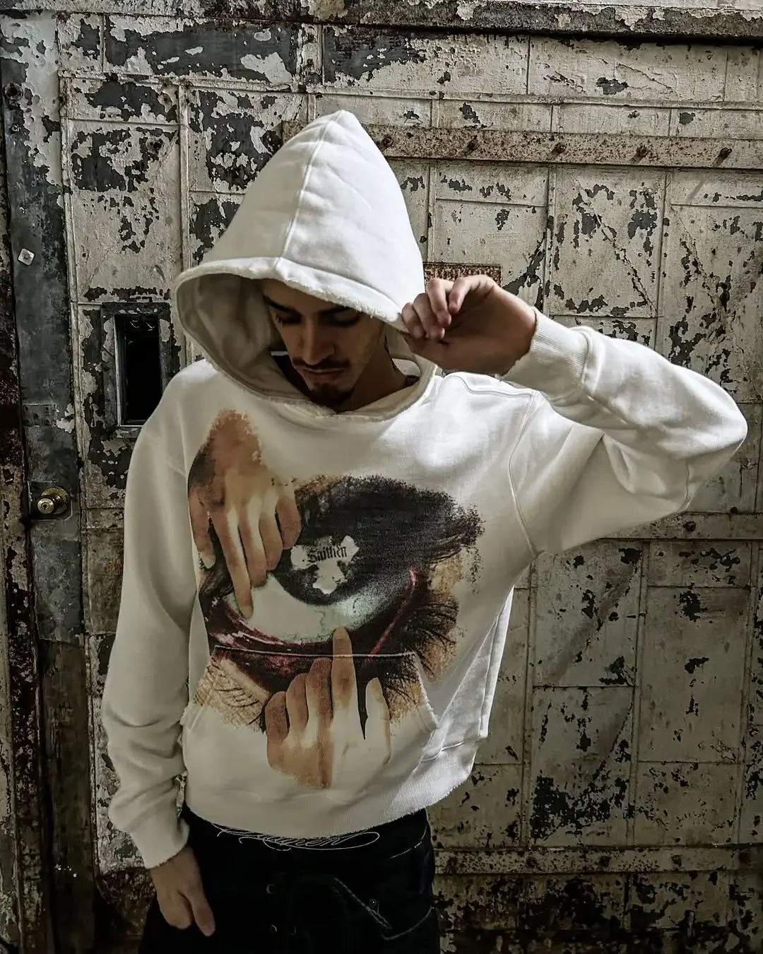 Bluzy męskie i damskie w stylu Y2K American Retro Streetwear z graficznym nadrukiem, luźne bluzy z kapturem w stylu hip-hop i gotyckim, codzienne.