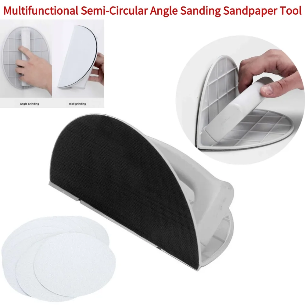 

Многофункциональный полукруглый угловой шлифовальный инструмент для наждачной бумаги, строительные инструменты, пластиковый шпатель, скребок для гипсокартона, инструмент для наждачной бумаги