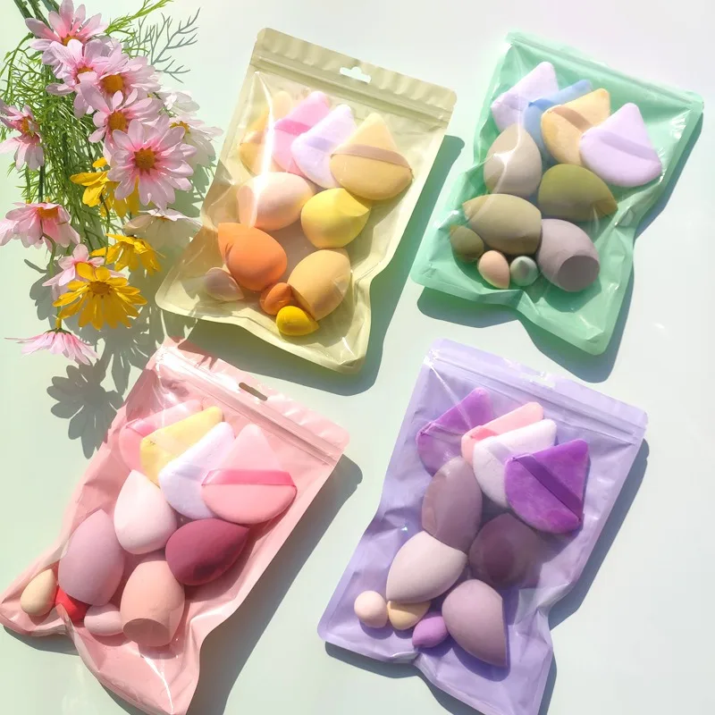 11 sztuk kosmetyczne Puff gąbka do makijażu Blender Beauty Egg podkład gąbki Puff do pudru kobiety akcesoria do makijażu przybory kosmetyczne