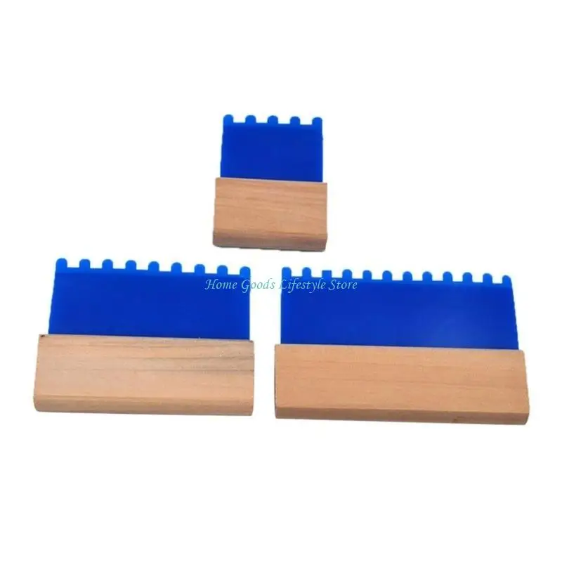 E74E 3 Pieces Multipurpose Texturing Tool Set Convenient Home Accessory for Artists And Contractors with Plastic Handle