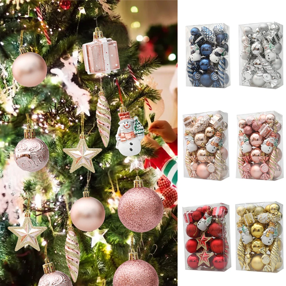 Onbreekbaar 29/20 Stuks Kerstboom Ballen Opknoping Hanger Kerst Ornamenten Ballen Kerstboom Ornamenten Kit Perfect voor Feesten