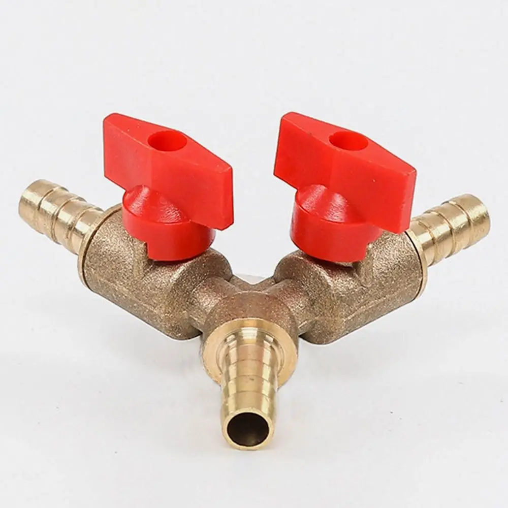 8mm 10mm 12mm Brass Y Type For Fuel Gas Water Oil Air Ball Valve Adapter Hose Barb Pipe Fitting Connector Three 3 Way