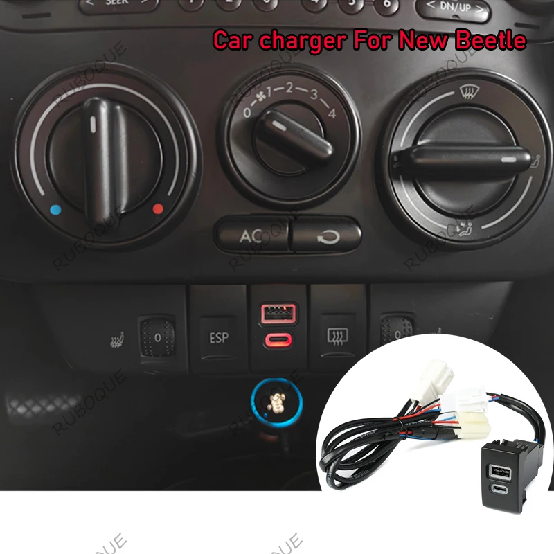 1PC 12V 30W Auto Typ C PD Ladegerät Buchse Lade Outlet Power Adapter Telefon Für Volkswagen käfer Zubehör