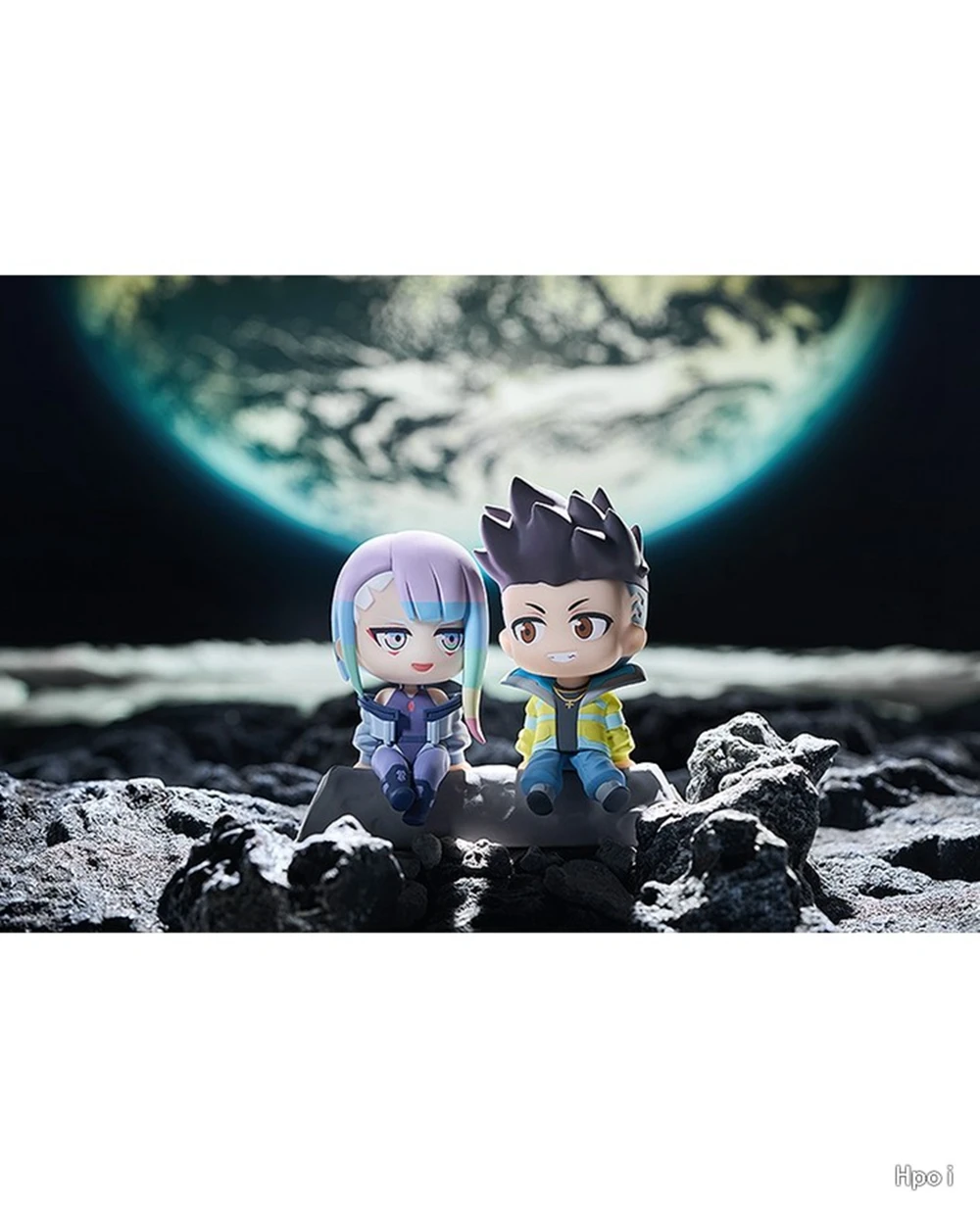 8CM Anime Cyberpunk: Edgerunners Figure David Martinez Lucy Qset To The Moon Sitting Figure Toy Gift Acton Figure Set Doll