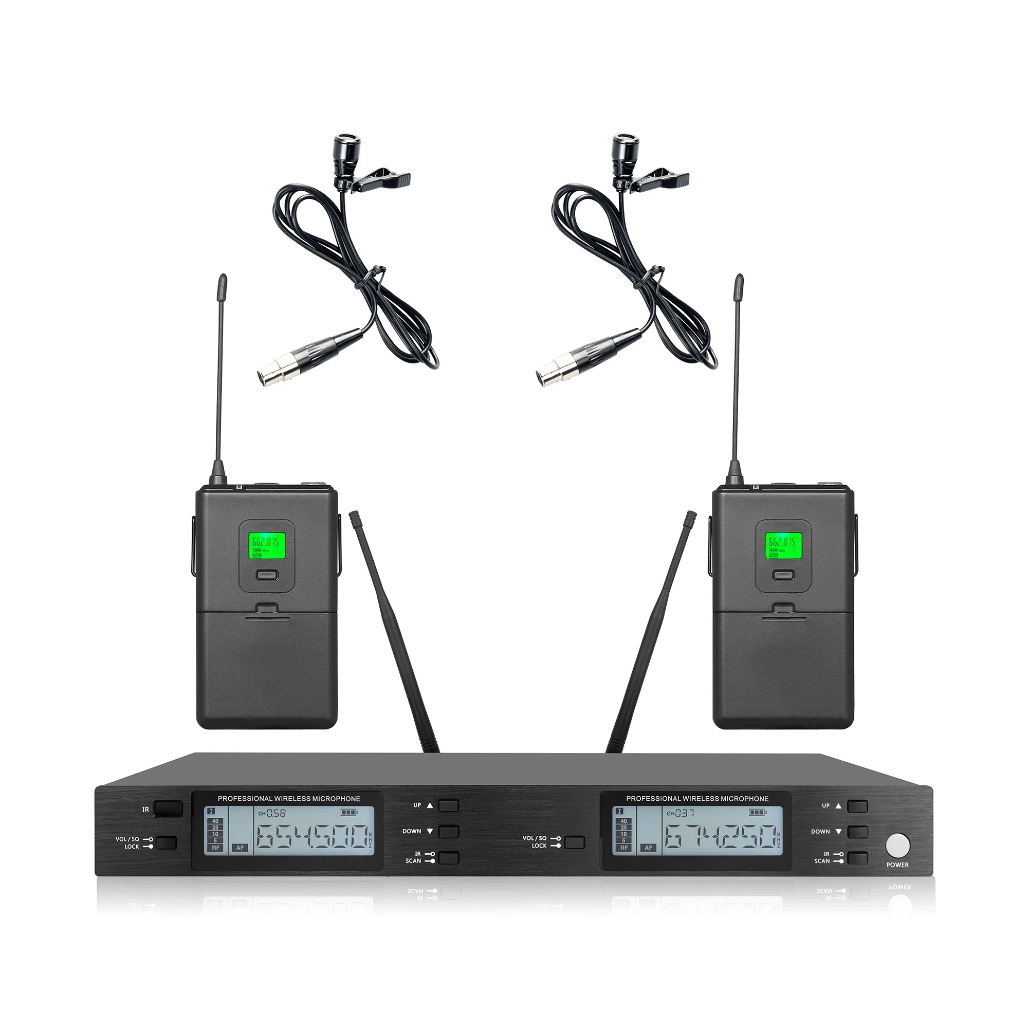 Goedkope Dynamische Draadloze Microfoon Dual Channel Draadloze Handheld Lavalier Gooseneck Conferentie Microfoon