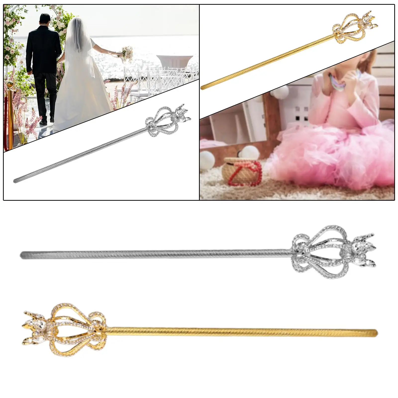 

Rhinestone Scepter Cosplay Dress up Fairy Party Scepter for Halloween Masquerade