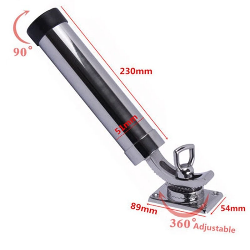 Removable Fishing Rod Holder Stainless Steel Adjustable Yacht Boat Fish Rod Holder For Marine Hardware Accessory