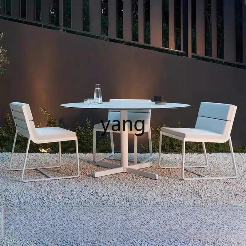 LMMM  Aluminum Alloy Garden Homestay Simple Modern Waterproof Furniture Round Coffee Table