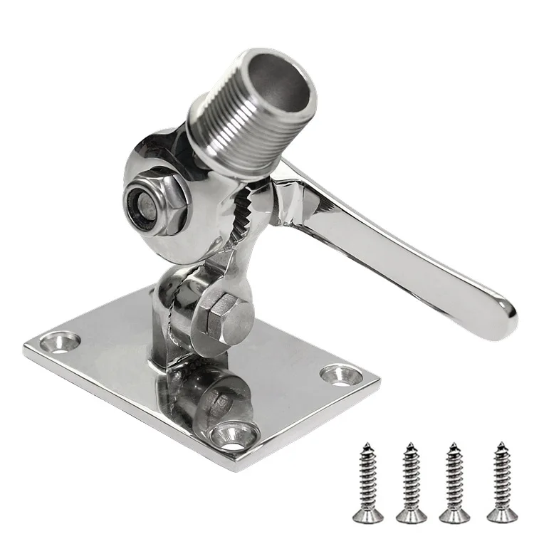 316 Stainless Steel Antenna Base, Deck‑Mount High‑Frequency Radio Antenna Holder, Marine Hardware for Boat Yacht
