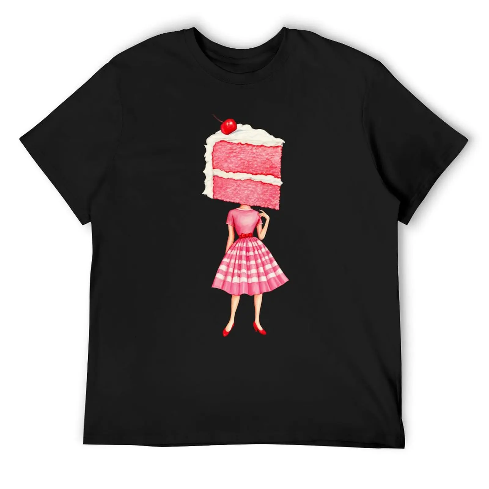 

Cake Head Pin-Up: Cherry T-Shirt plus size clothes new edition cute tops plus size men clothing