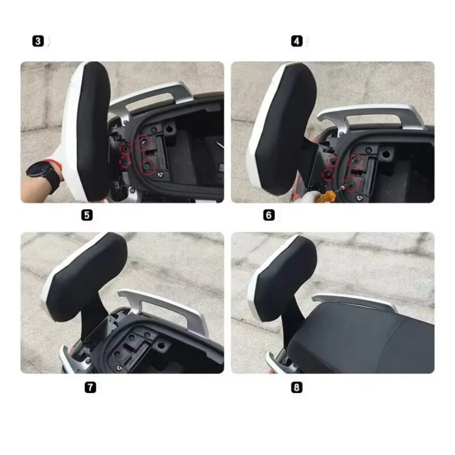 1pc Motorcycle Scooter Rear Backrest Passenger Seat Cushion Back Rest Comfort Pad