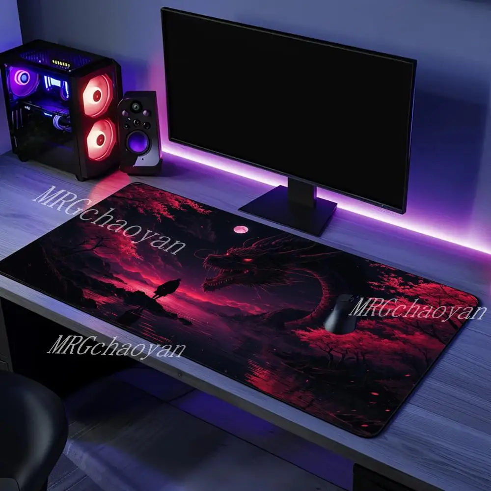Big Gaming XXL Mauspad Schreibtischunterlage Phoenix Feuer Vogel Drache Anime Mousepad Computer Gamer Mauspad Home Office Geschenk PC Zubehör