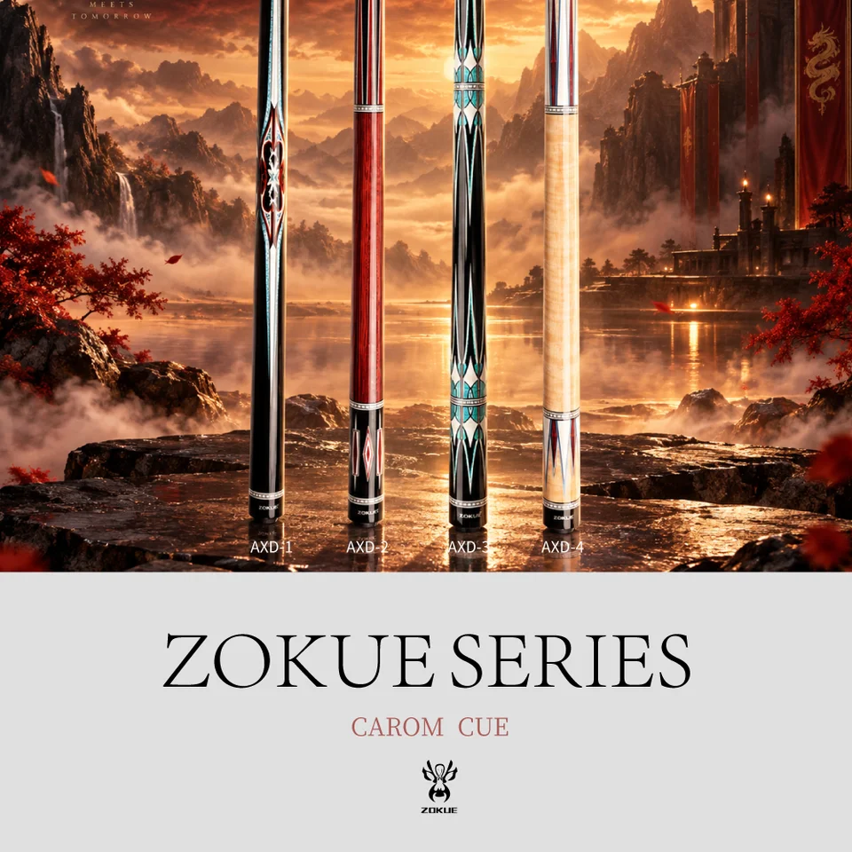 ZOKUE 3クッションビリヤードキュー、プロ仕様キャロムテーパー、12mm