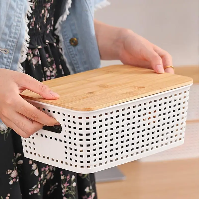 

Baskets For Organizing With Lids Storage Bin With Lid 6x Lidded Stackable Organizer Box Container For Kitchen Office Desktop