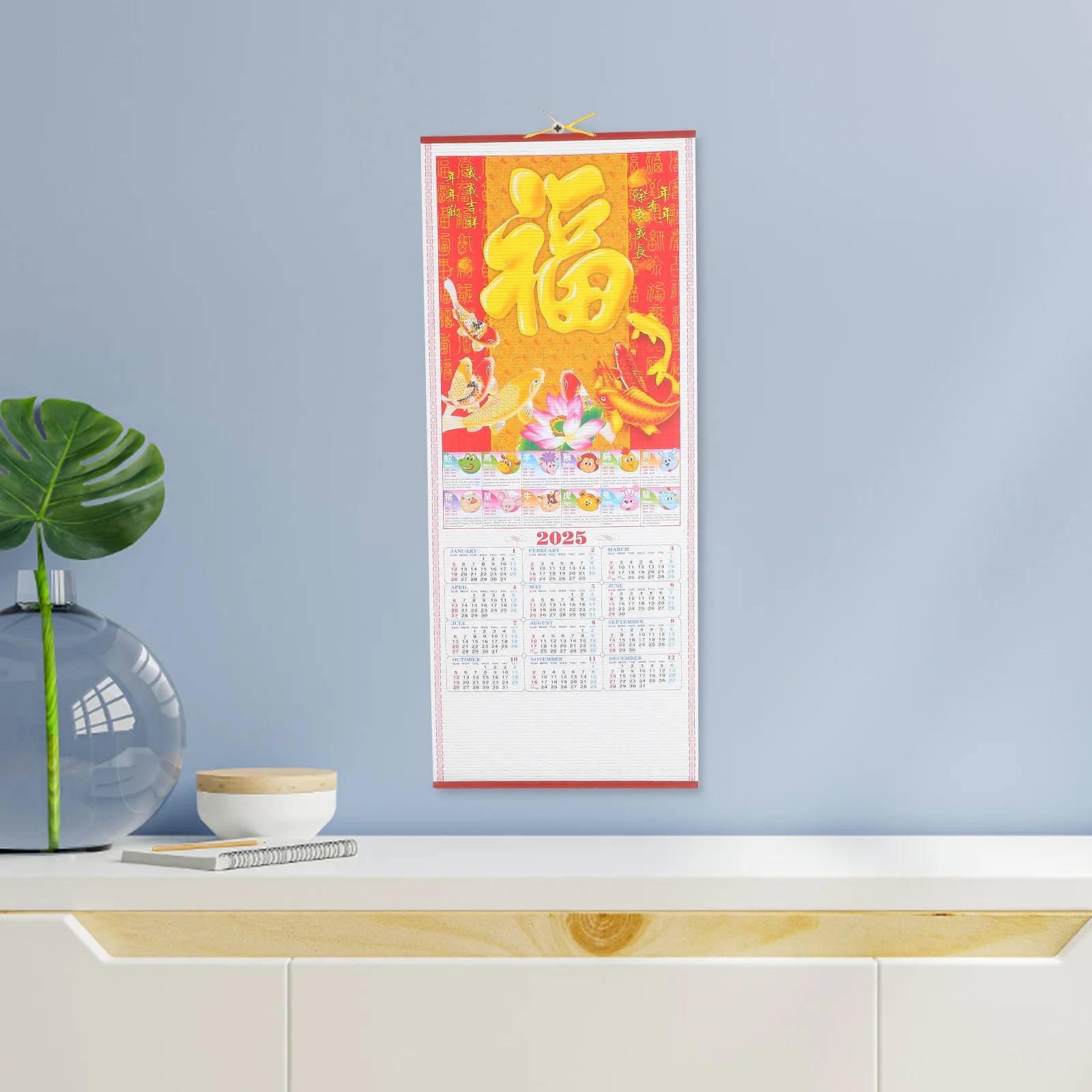 

Hanging Scroll Calendar Chinese Lunar Delicate Monthly Wall Year Planner Clear Printed Office Paper Mother