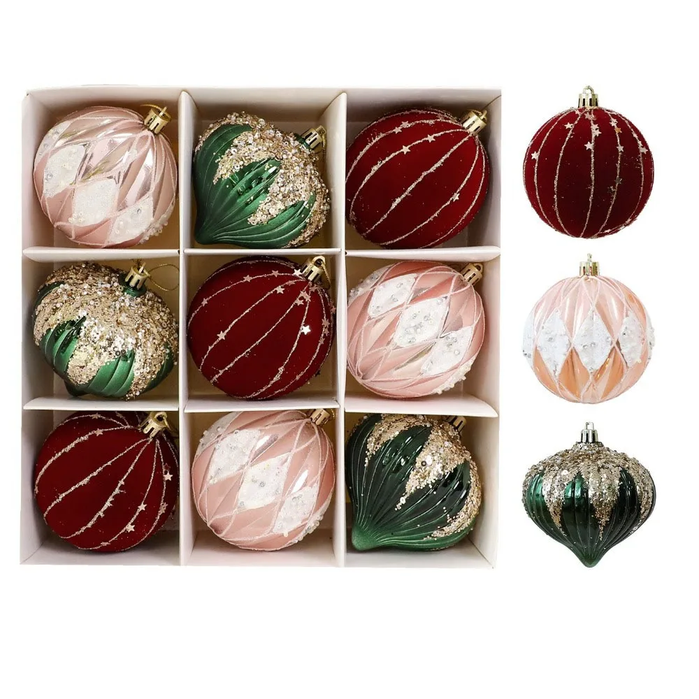 

9 шт. 8 см рождественские шары небьющиеся рождественские шары неправильной формы декоративные пластиковые рождественские подвески