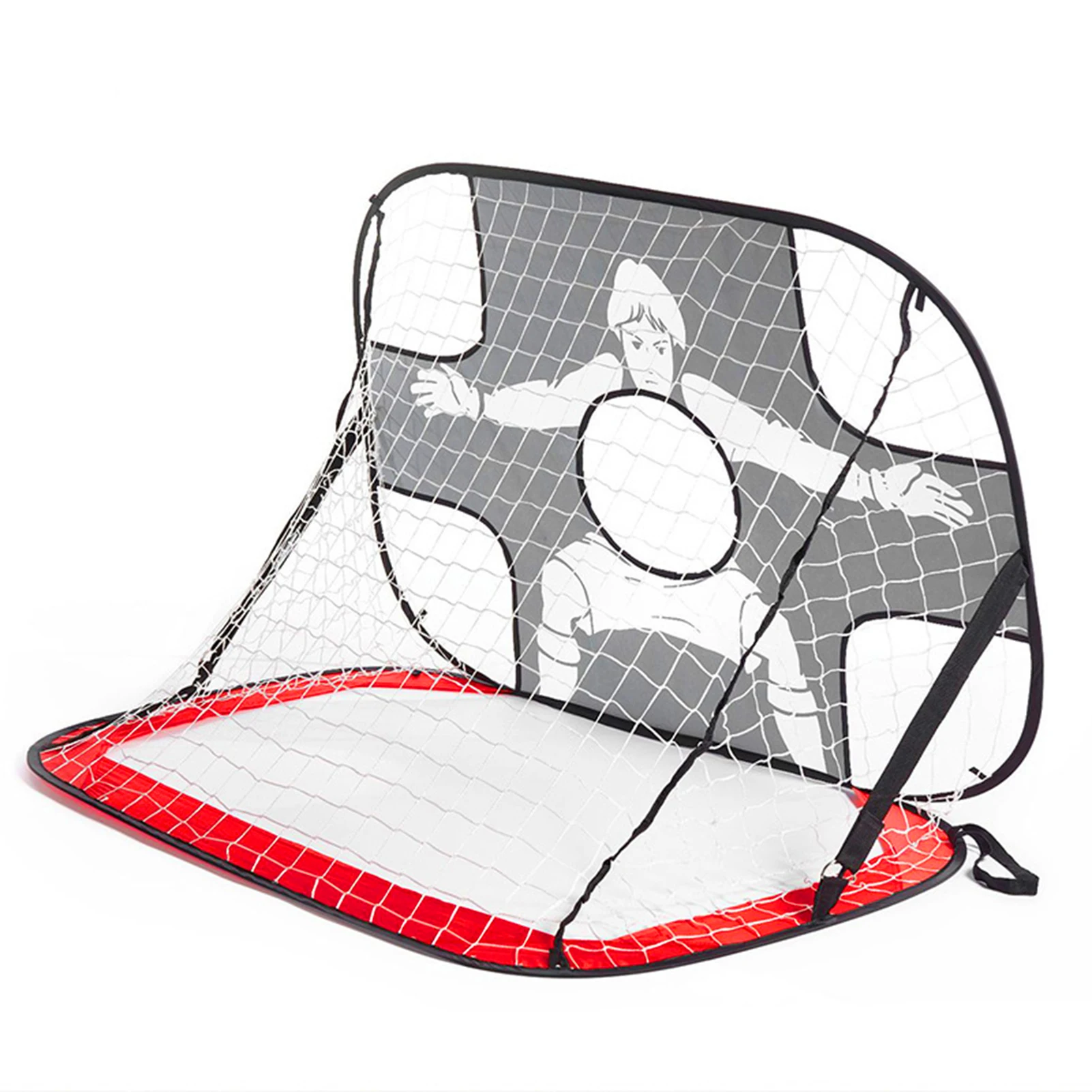 

2 in 1 Pop Up Kids Soccer Goal Foldable Portable Soccer Goal Net with Aim Target for Home School Outdoor Activities SDI99