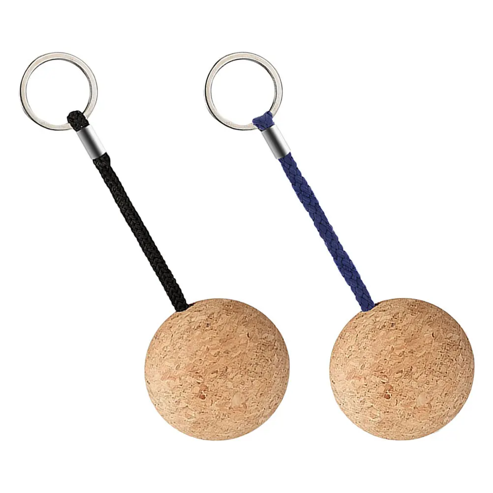 

2Pcs Floating Wood Ball Keychain Soft Buoyant Key Ring Lightweight Portable Float for Water Sports Outdoor Adventures
