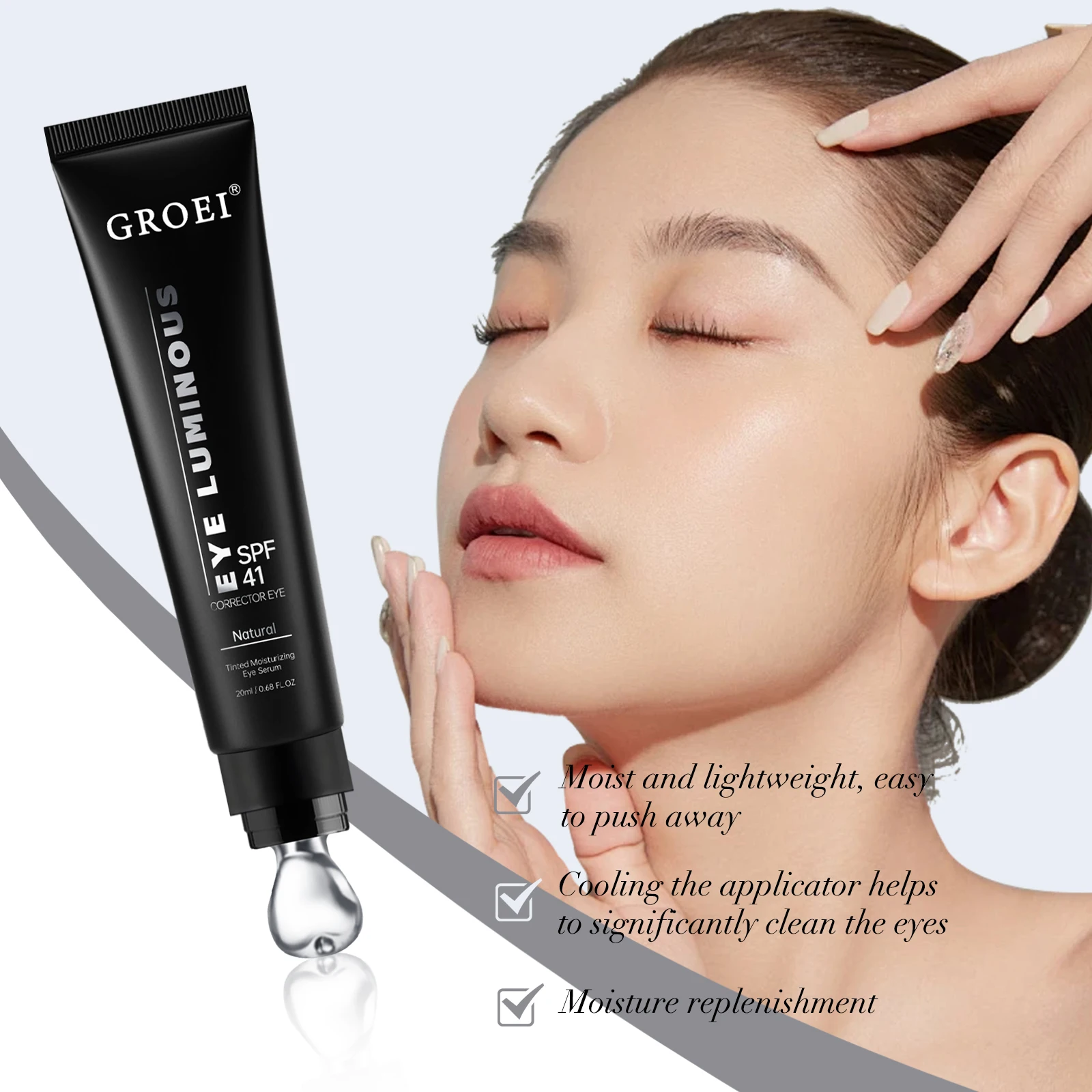 Crema correctora iluminadora de ojos Spf 41, cobertura completa, resistente al agua, de larga duración, corrector de ojos correctivo para un maquillaje de aspecto perfecto