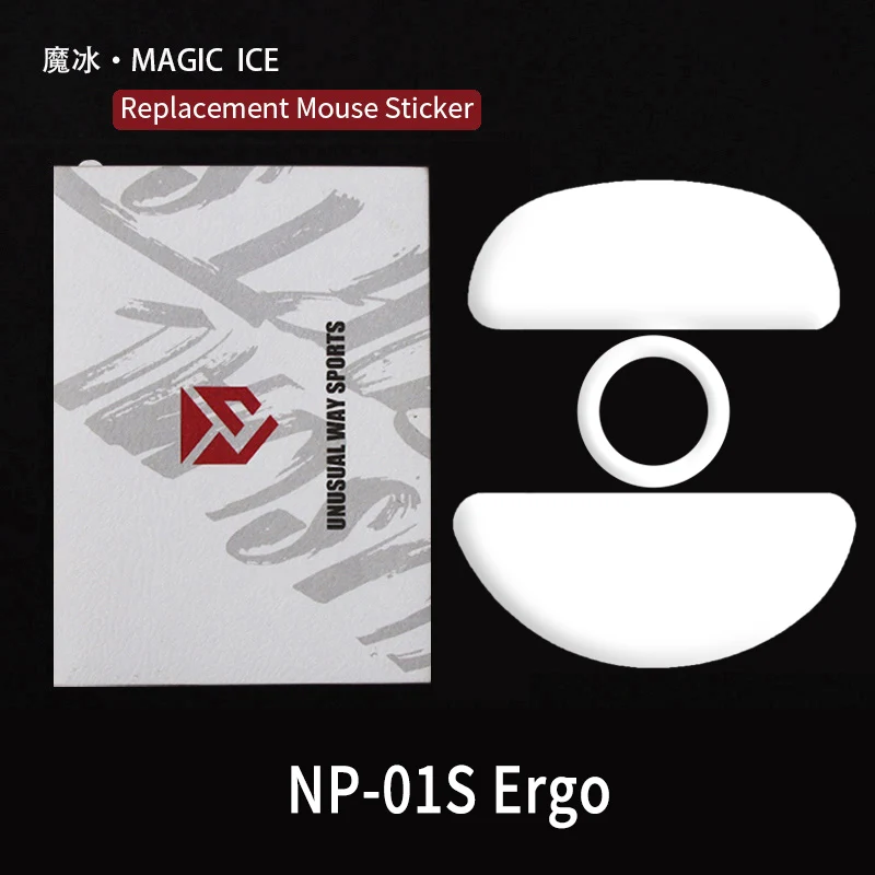 UnusualWaySports زلاجات الماوس قدم ZYGEN NP-01S Ergo سطح محدب PTFE مضاد للطي ماجيك آيس وردي أسود فضي ثعلب